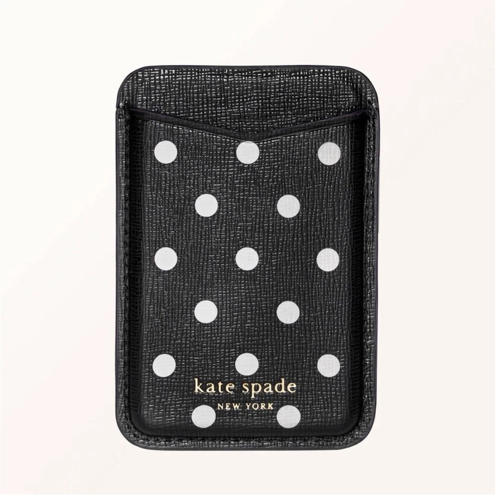 Kate Spade X target mag safe Black and White Polka Dot Phone wallet